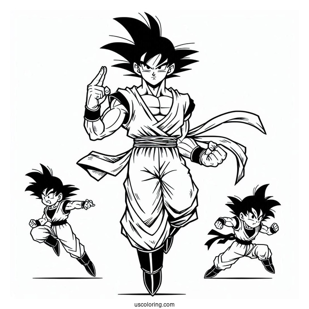 Young Goku Coloring Page For Kids