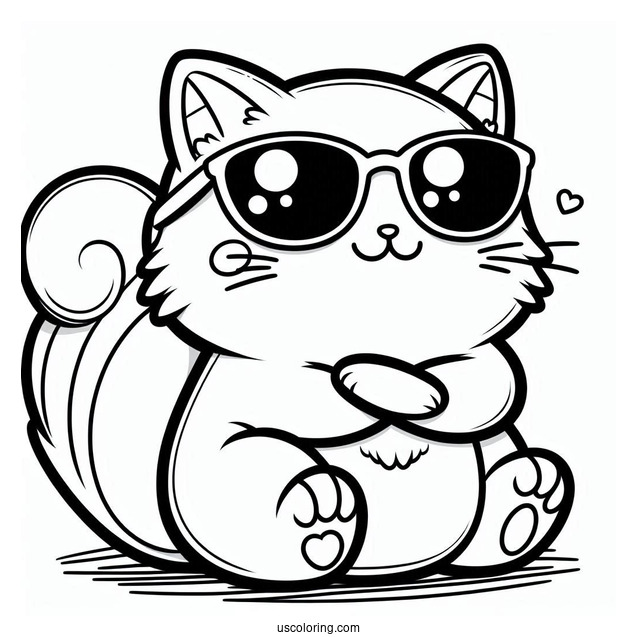 Cool Cat Dubbing Coloring Sheet