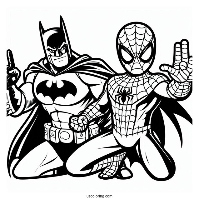 Batman And Spider-Man Coloring Sheet