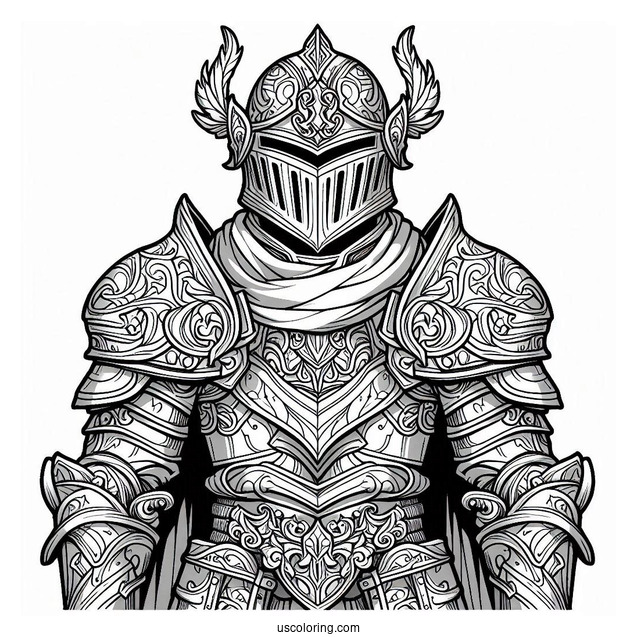 Knight With Intricately Detailed Armor Coloring In
