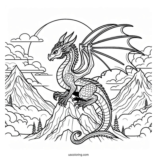 Angry Looking Dragon On a Mountain