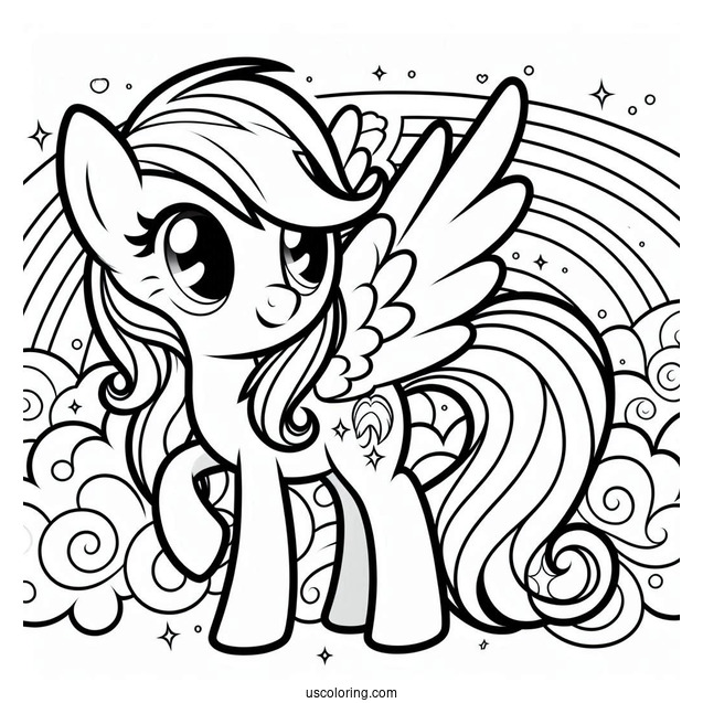 Cartoon Rainbow Dash Coloring In