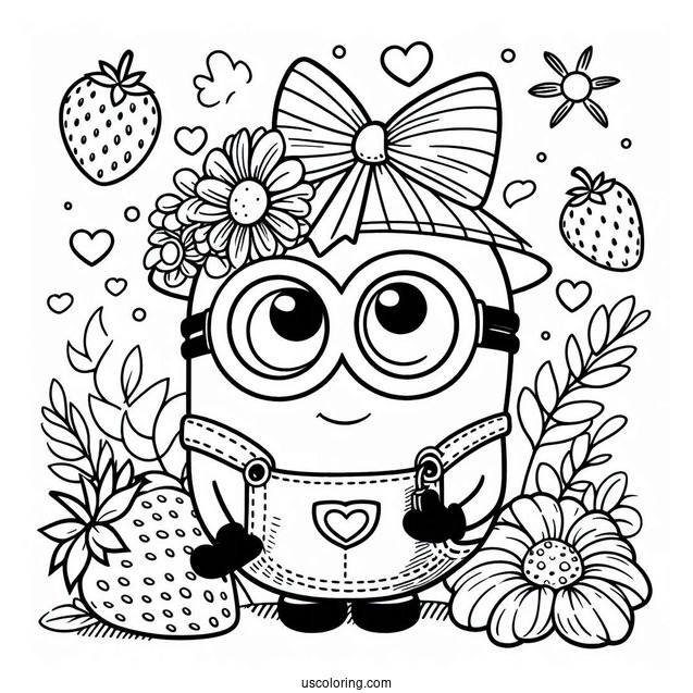 Cute Coloring Page Of Easy Minion For Preschoolers