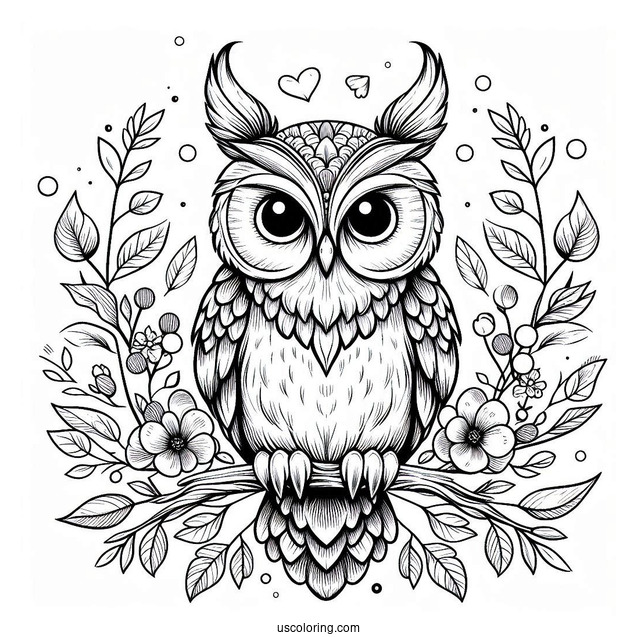 Long Eared Owl To Color