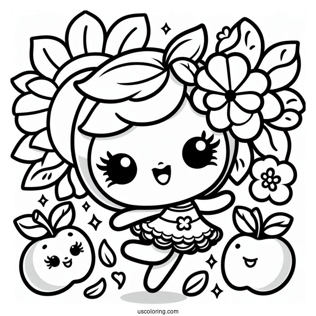 Cartoon Apple Blossom Shopkins Under The Sun Coloring In