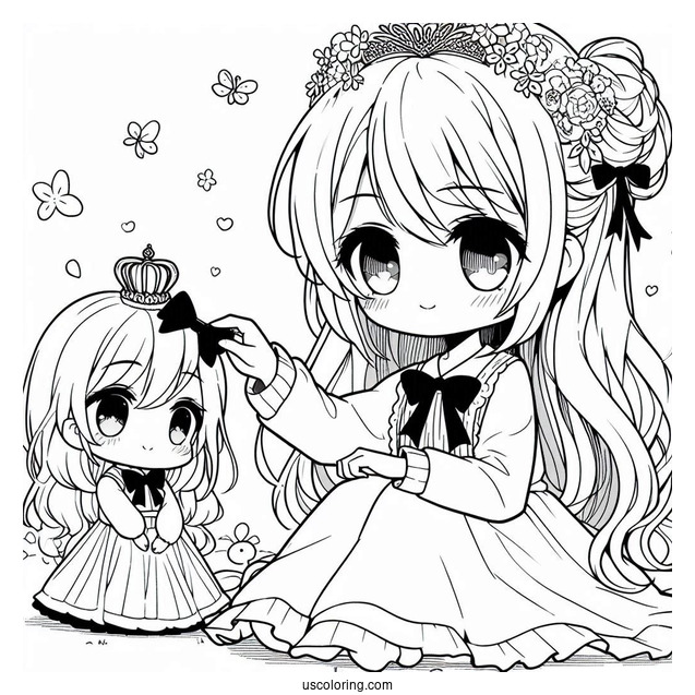 Manga Coloring Page Of Kawaii Fudo Shigeki And Haruyo Iwata For Kids