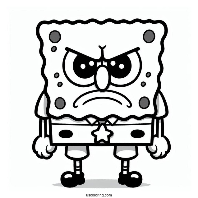 SpongeBob Coloring Page Of Frowning Sam Star In Bikini Bottom