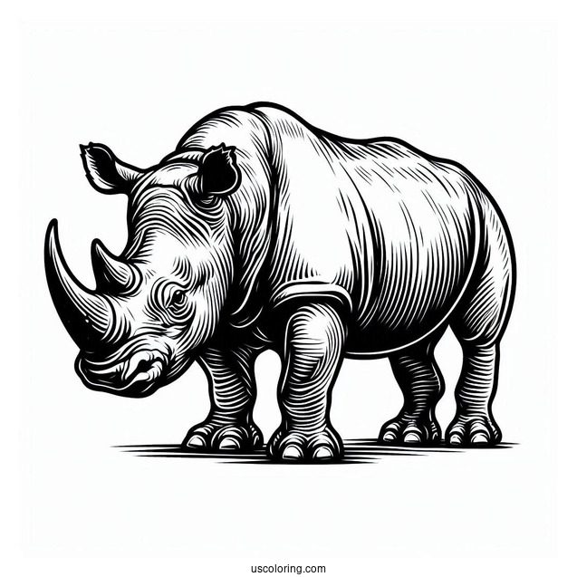 Black Rhino Coloring Page