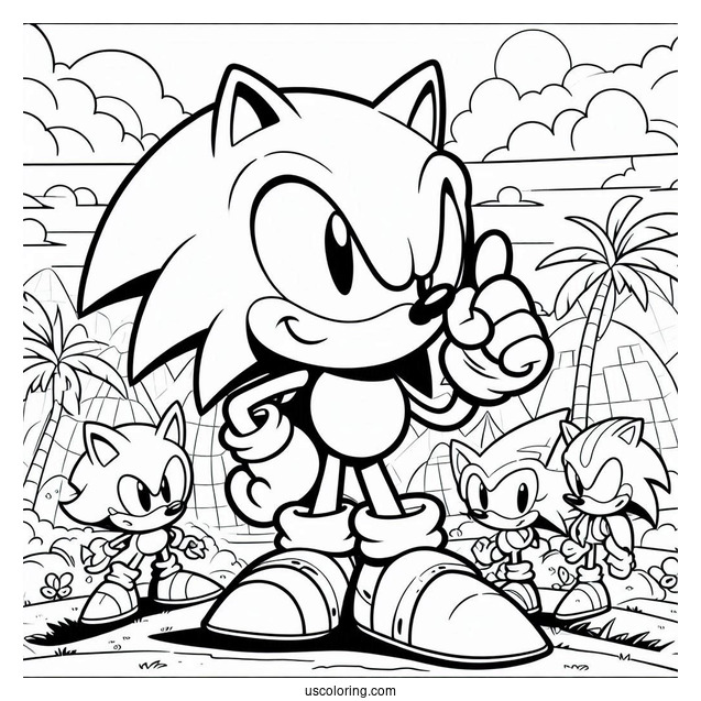 Coloring Page Of Sonic And Friends Coloring Page