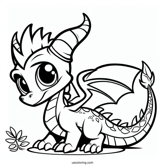 Curious Sypro Coloring Page Outline For Kids