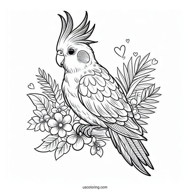 Cockatiel Coloring Page