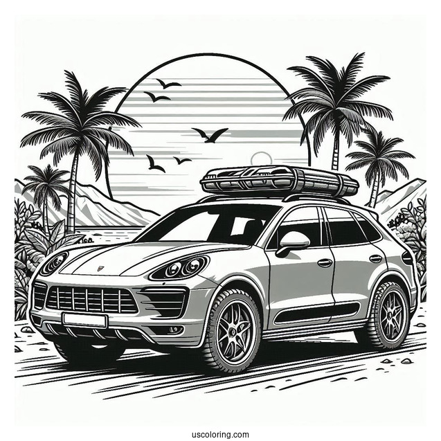 Porsche Coloring Page Macan Off Roading
