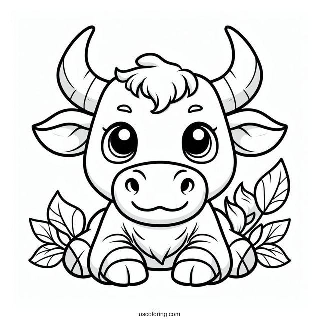 Coloring Page Of Cartoon Bull