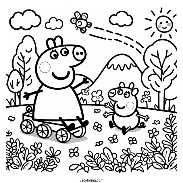 Peppa Pig Playing With Friend Outside