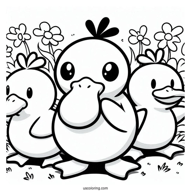 Psyduck Coloring Page And Natu