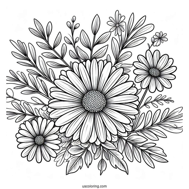 Flower Coloring Pages Of Pretty Daisies