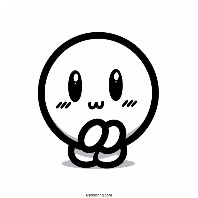 Easy Shy Guy Coloring Page Outline For Kids