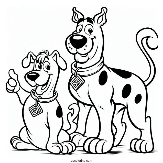 Scooby-Doo With Scooby Snax To Color For Kids