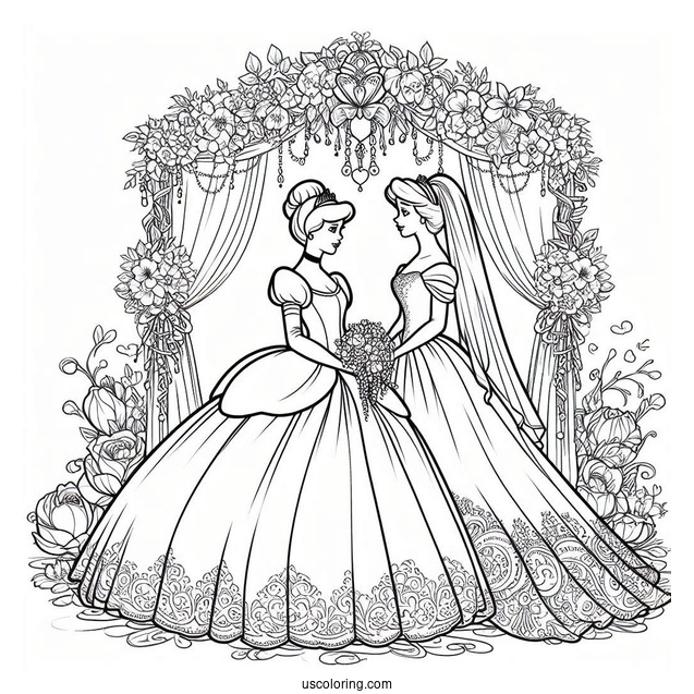 Coloring Page Of Cinderella_s Wedding