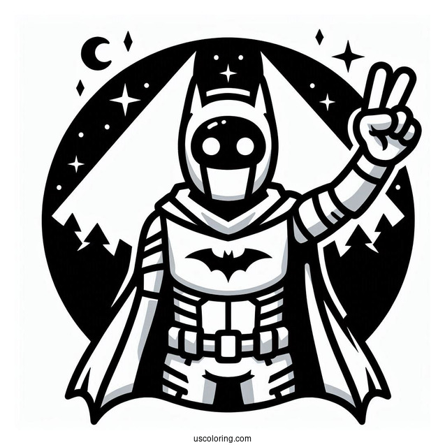 Among Us Batman With Bat Signal Coloring Sheet
