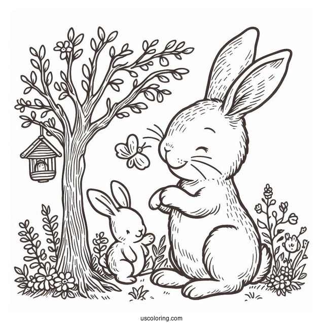 Simple Peter Rabbit Coloring Page For Kids