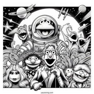 Muppets Coloring Page Of From Space Poster