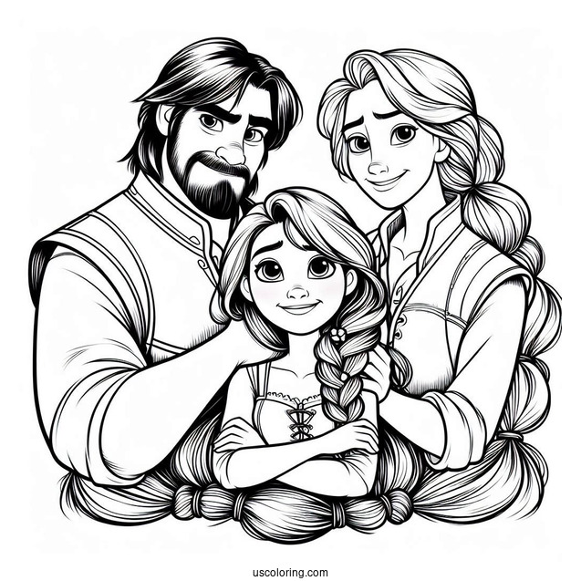 Coloring Page Of Maximus, Rapunzel And Eugene