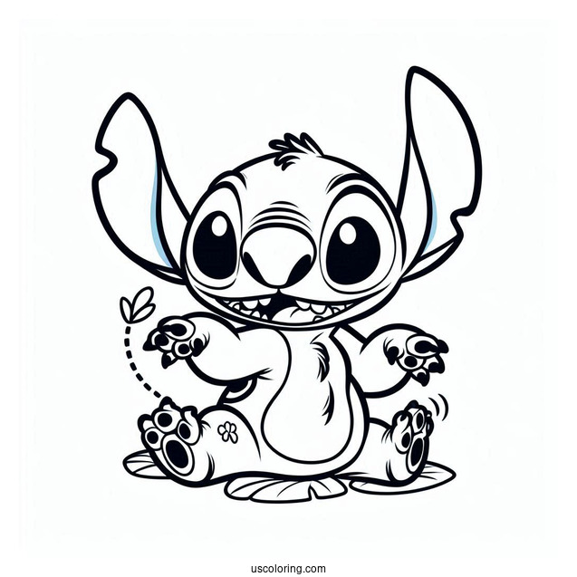 Easy To Color Stitch Character For Preschoolers