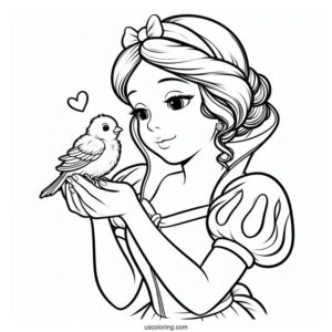 Snow White Holding a Baby Bird
