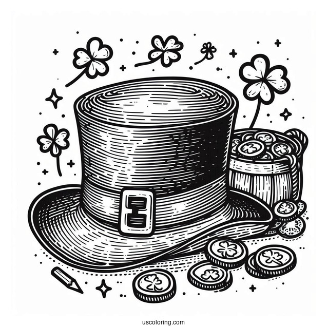 Lucky St Patrick_s Day Hat To Color