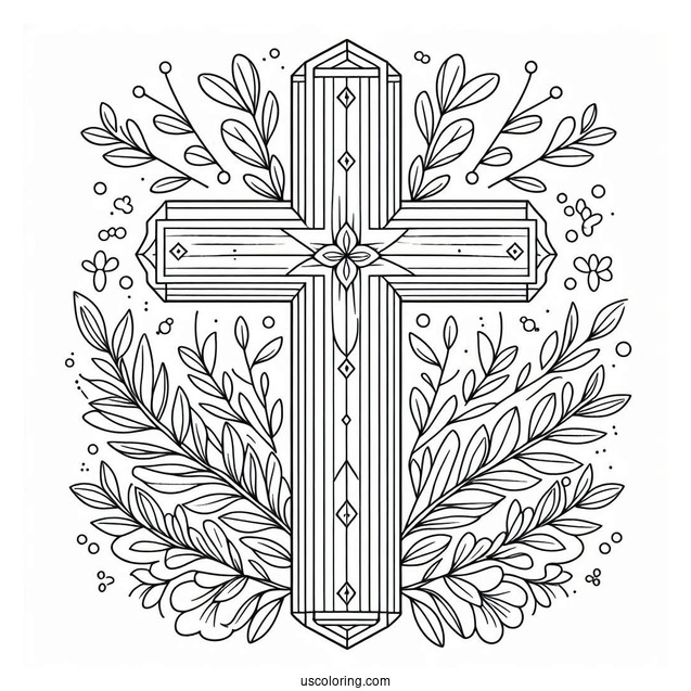 Easy Cross Coloring Sheet For Kids