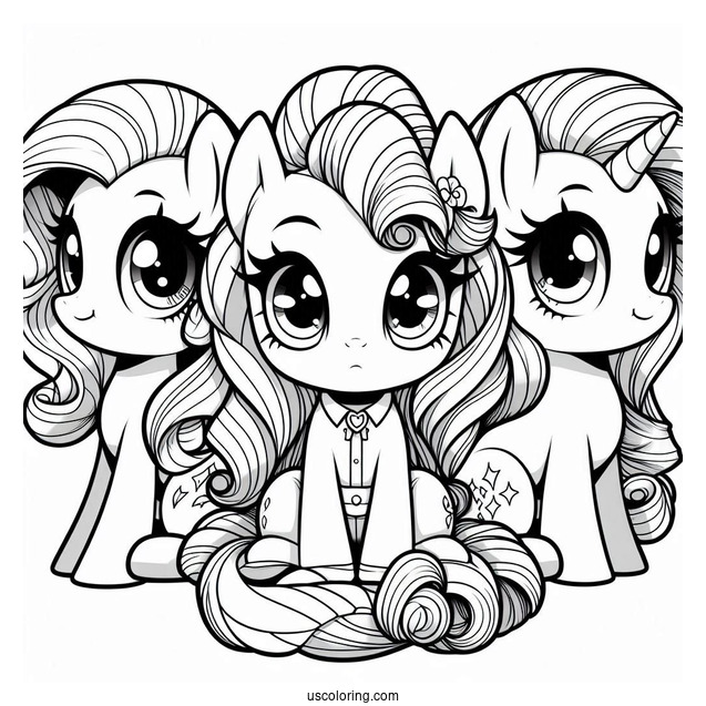 Chibi Equestria Girls Rarity Coloring Page For Preschoolers