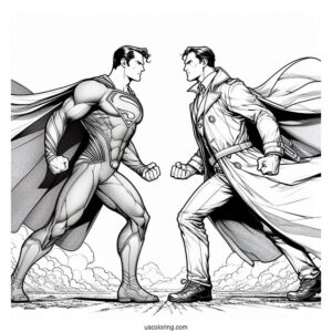 Superman Vs Lex Luther Coloring Page