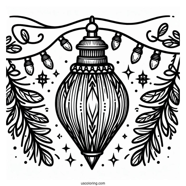 Large Detailed Christmas Lights To Color