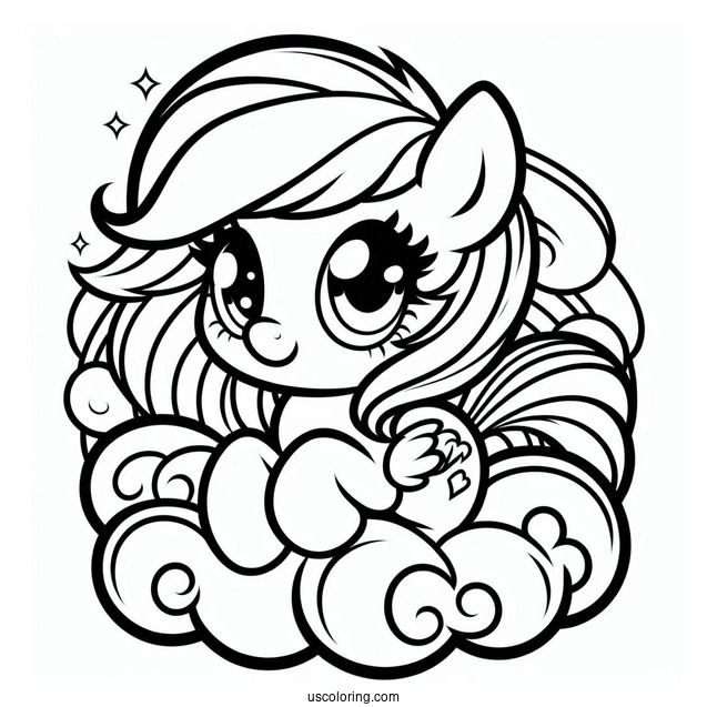 Kawaii Rainbow Dash Coloring In