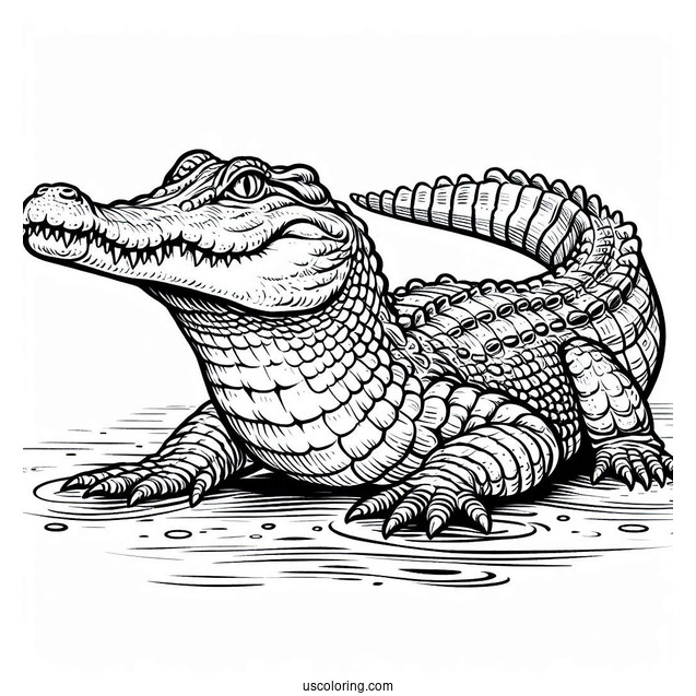 Australian Saltwater Crocodile Coloring Sheet