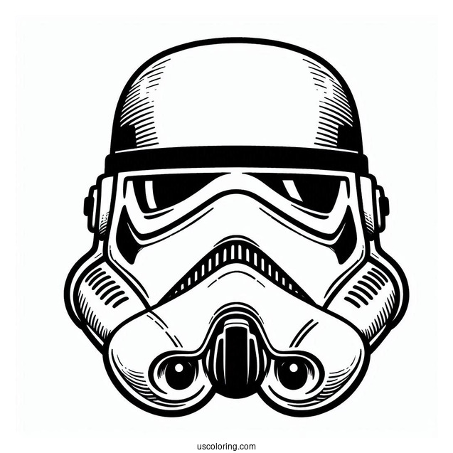 Simple Stormtrooper Coloring Page Helmet For Kids