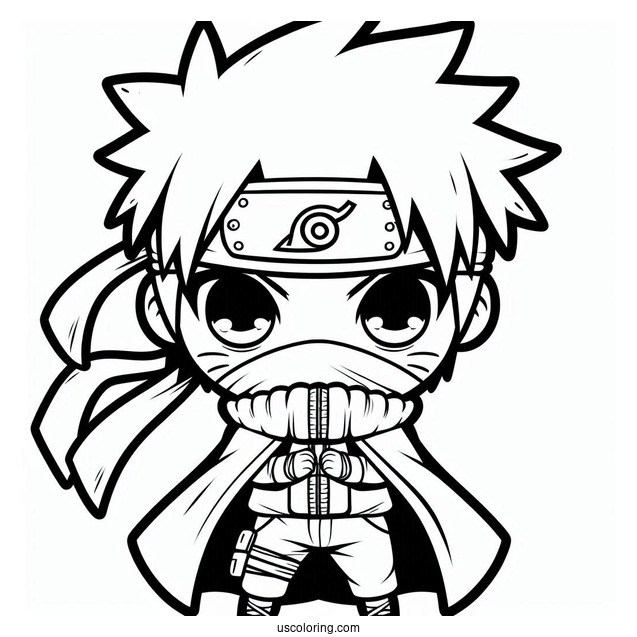Naruto Coloring Page Of Chibi Sasuke For Preschoolers