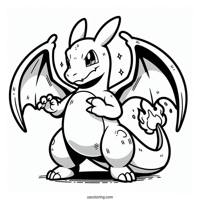 Easy To Color Charizard