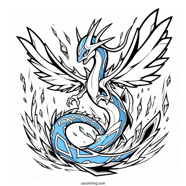 Azure Burst Rayquaza Coloring Page Pokemon Card