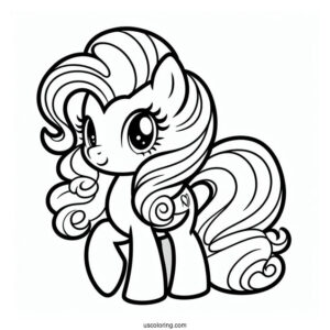 Outline of Pinkie Pie Pony For Preschoolers