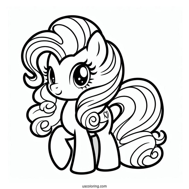 Outline of Pinkie Pie Pony For Preschoolers