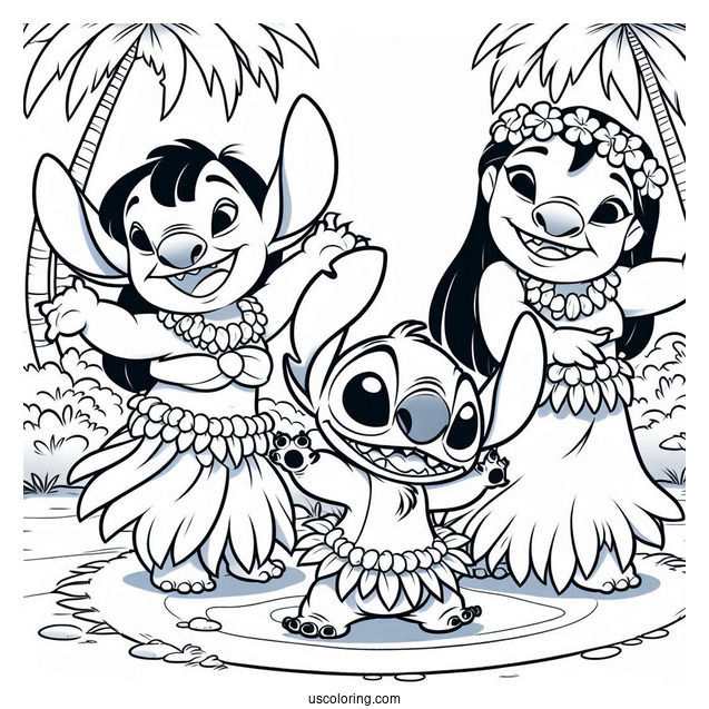 Lilo and Stitch With Friends Hula Dancing