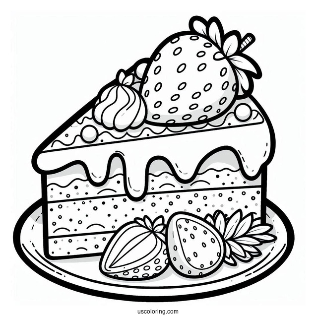 Coloring Sheet Of Strawberry Shortcake Slice