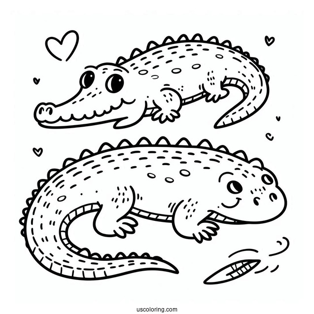 Easy Outline Of a Crocodile For Preschoolers