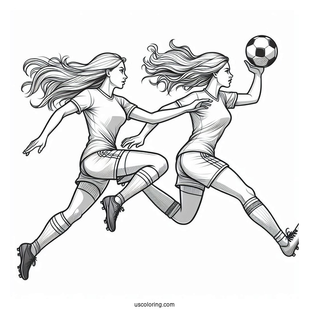 Two Football Players Contending For Ball