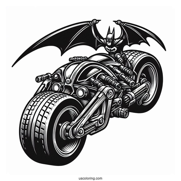 Batpod Motorcycle From Dark Knight Coloring Sheet