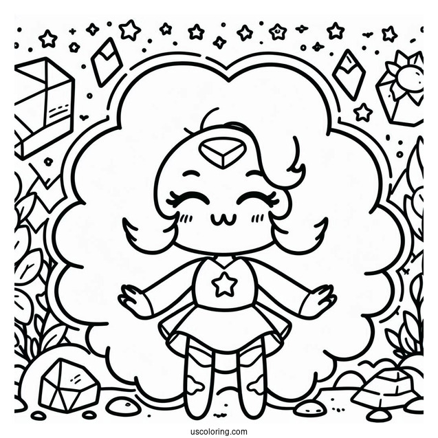 Kawaii Amethyst Steven Universe Coloring Page For Preschoolers