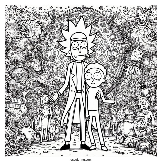 Detailed Rick And Morty Art To Color