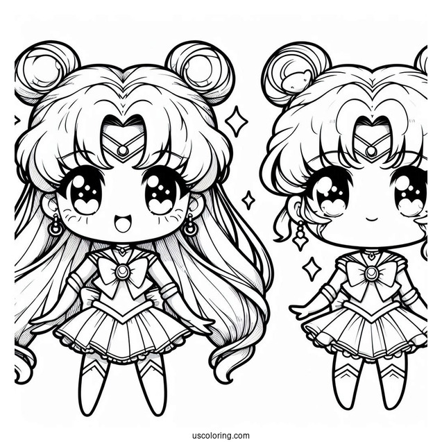 Chibi Sailor Jupiter Coloring In For Preschoolers(1)